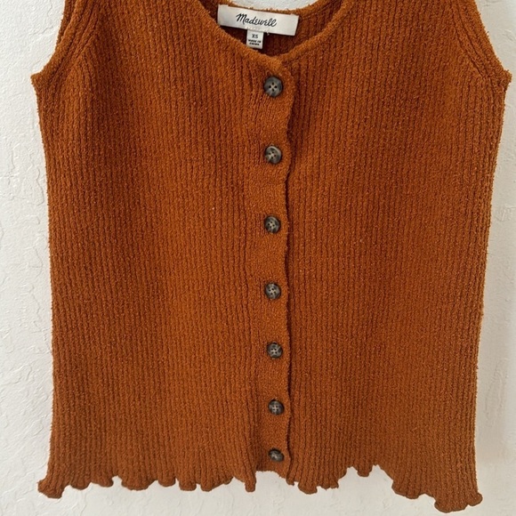Madewell Kingston Button Front Texture Thread Sweater Tank XS - Picture 5 of 8